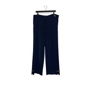 St. John Sport Santana Knit Drawstring Pull On Pants Blue Size Medium